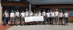 The riders stop off and visit St Leonard's Hospice, York The riders stop off and visit St Leonard's Hospice, York